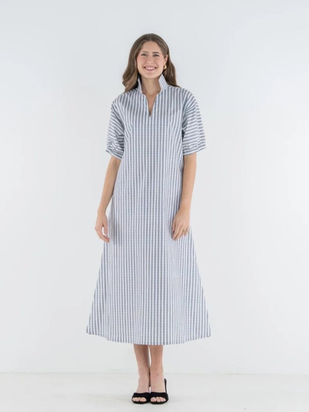 NEW WITH TAG Emily McCarthy Poppy Maxi Black Stripe